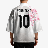 Custom Japan National Football Kimono Cherry Blossom Sakura Wave Traditional Graphic Art