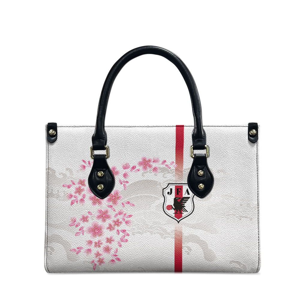 Japan National Football Leather Bag Cherry Blossom Sakura Wave Traditional Graphic Art