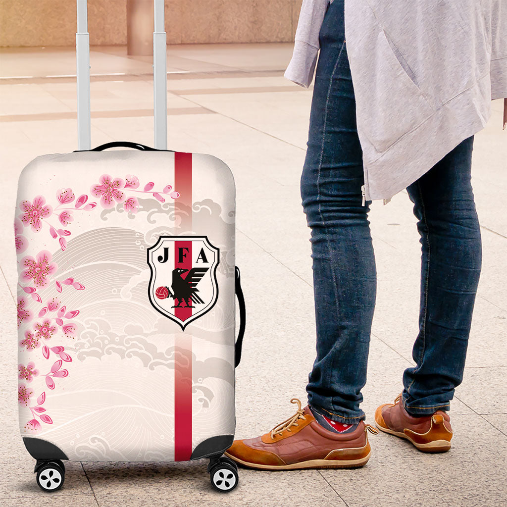 Japan National Football Luggage Cover Cherry Blossom Sakura Wave Traditional Graphic Art