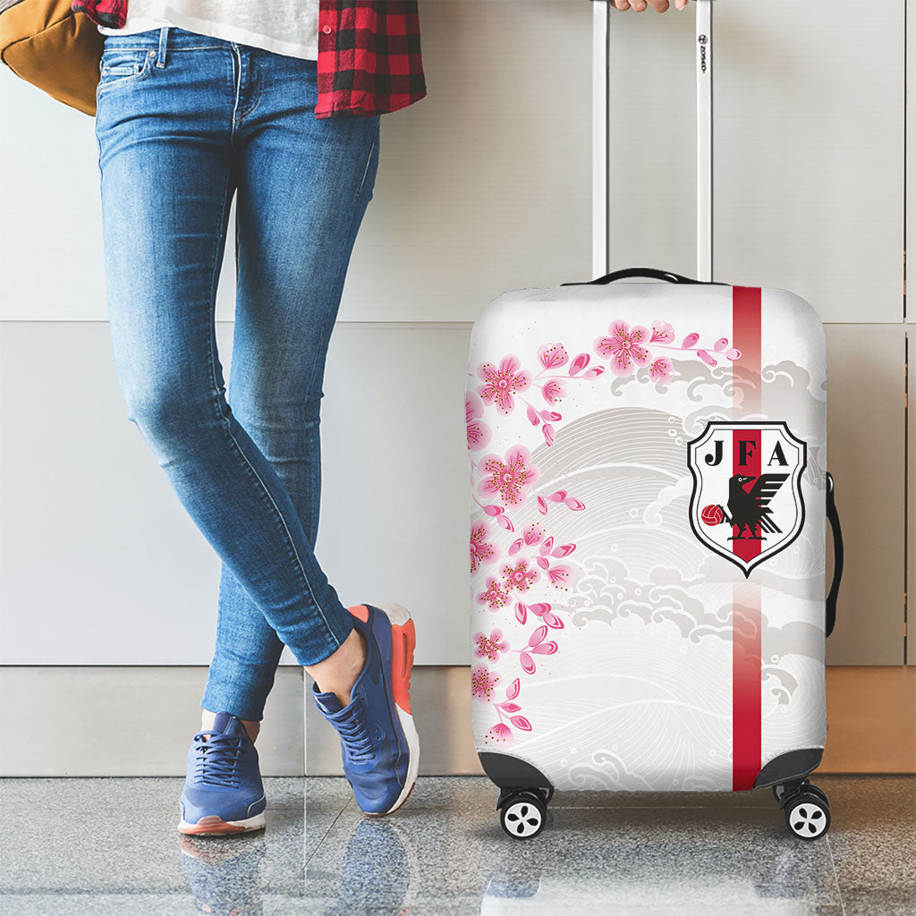 Japan National Football Luggage Cover Cherry Blossom Sakura Wave Traditional Graphic Art