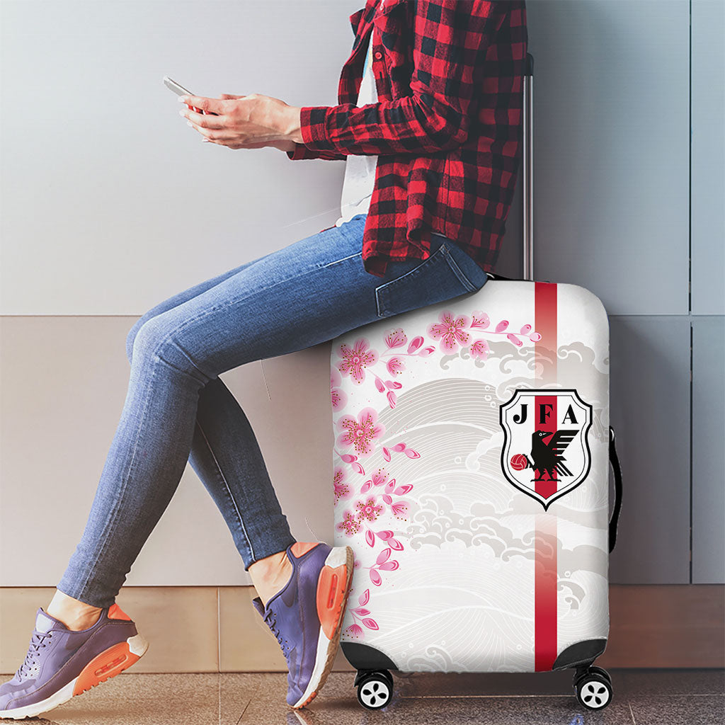 Japan National Football Luggage Cover Cherry Blossom Sakura Wave Traditional Graphic Art