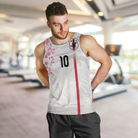 Custom Japan National Football Men Tank Top Cherry Blossom Sakura Wave Traditional Graphic Art