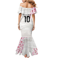 Custom Japan National Football Mermaid Dress Cherry Blossom Sakura Wave Traditional Graphic Art