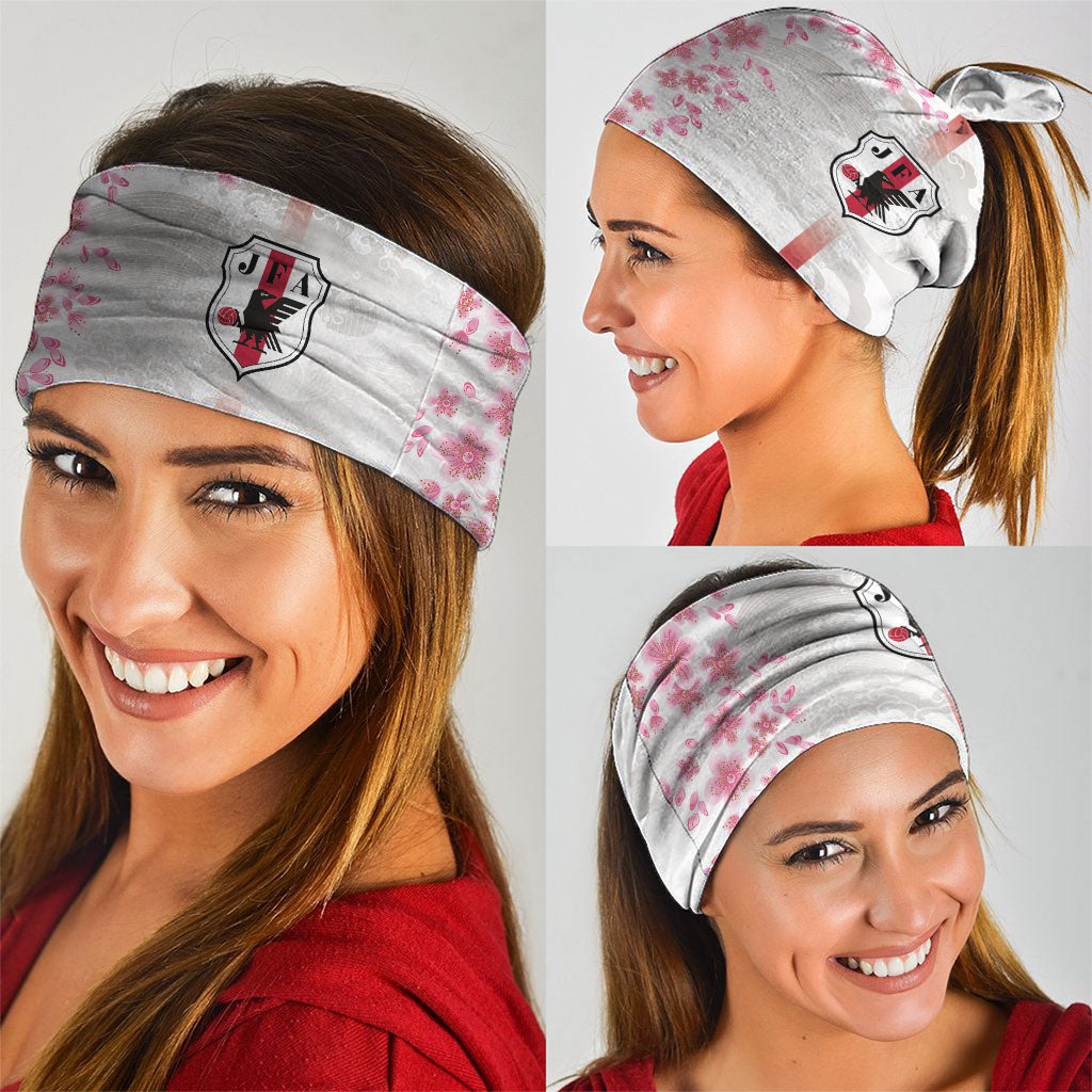 Japan National Football Neck Gaiter Cherry Blossom Sakura Wave Traditional Graphic Art
