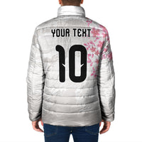 Custom Japan National Football Padded Jacket Cherry Blossom Sakura Wave Traditional Graphic Art