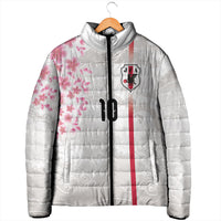 Custom Japan National Football Padded Jacket Cherry Blossom Sakura Wave Traditional Graphic Art