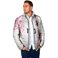 Custom Japan National Football Padded Jacket Cherry Blossom Sakura Wave Traditional Graphic Art