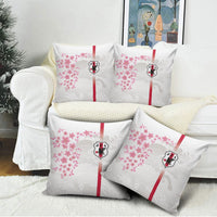 Japan National Football Pillow Cover Cherry Blossom Sakura Wave Traditional Graphic Art