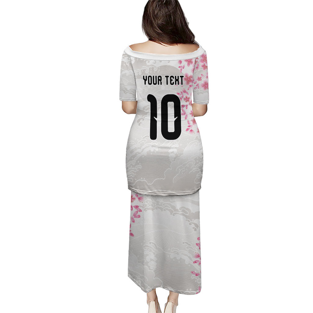 Custom Japan National Football Puletasi Cherry Blossom Sakura Wave Traditional Graphic Art