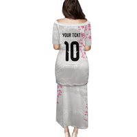 Custom Japan National Football Puletasi Cherry Blossom Sakura Wave Traditional Graphic Art