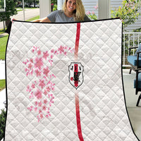 Japan National Football Quilt Cherry Blossom Sakura Wave Traditional Graphic Art
