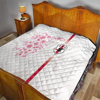 Japan National Football Quilt Cherry Blossom Sakura Wave Traditional Graphic Art