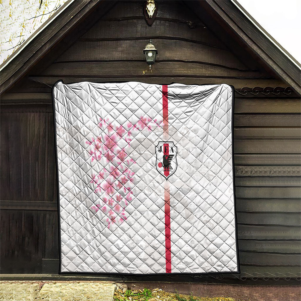Japan National Football Quilt Cherry Blossom Sakura Wave Traditional Graphic Art