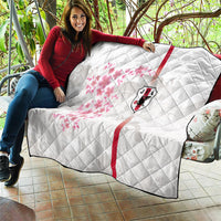 Japan National Football Quilt Cherry Blossom Sakura Wave Traditional Graphic Art