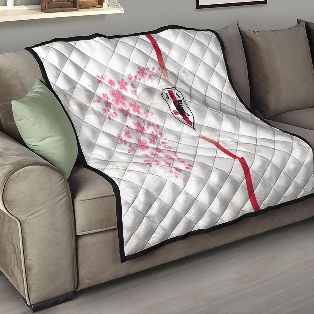 Japan National Football Quilt Cherry Blossom Sakura Wave Traditional Graphic Art