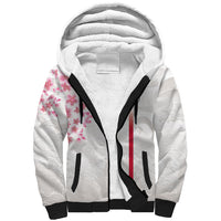 Custom Japan National Football Sherpa Hoodie Cherry Blossom Sakura Wave Traditional Graphic Art