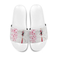 Japan National Football Slide Sandals Cherry Blossom Sakura Wave Traditional Graphic Art