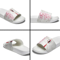 Japan National Football Slide Sandals Cherry Blossom Sakura Wave Traditional Graphic Art