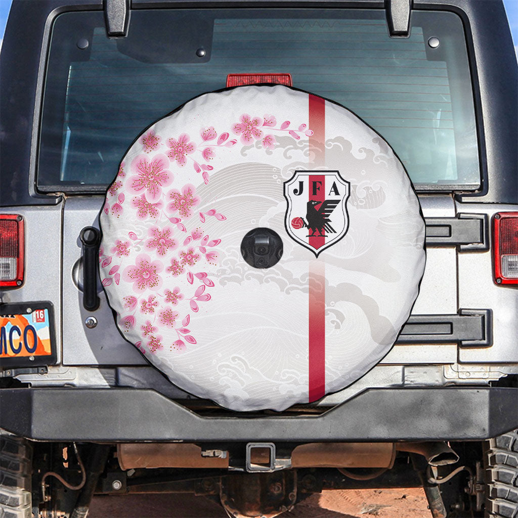 Japan National Football Spare Tire Cover Cherry Blossom Sakura Wave Traditional Graphic Art