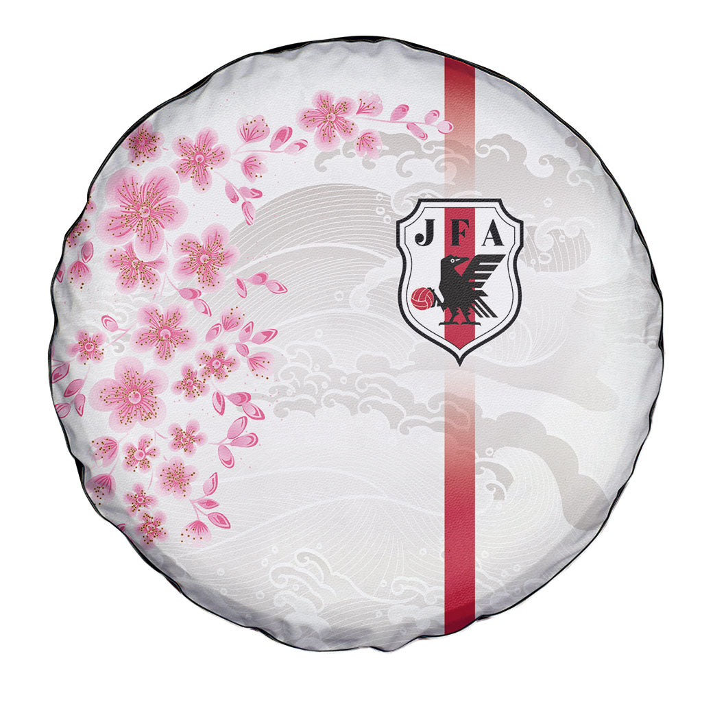 Japan National Football Spare Tire Cover Cherry Blossom Sakura Wave Traditional Graphic Art