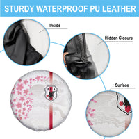 Japan National Football Spare Tire Cover Cherry Blossom Sakura Wave Traditional Graphic Art
