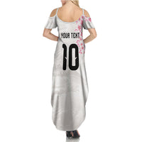 Custom Japan National Football Summer Maxi Dress Cherry Blossom Sakura Wave Traditional Graphic Art