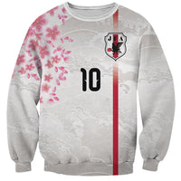 Custom Japan National Football Sweatshirt Cherry Blossom Sakura Wave Traditional Graphic Art