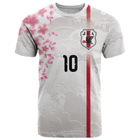 Custom Japan National Football T Shirt Cherry Blossom Sakura Wave Traditional Graphic Art