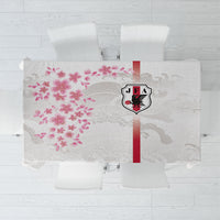 Japan National Football Tablecloth Cherry Blossom Sakura Wave Traditional Graphic Art