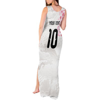 Custom Japan National Football Tank Maxi Dress Cherry Blossom Sakura Wave Traditional Graphic Art