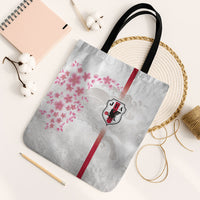 Japan National Football Tote Bag Cherry Blossom Sakura Wave Traditional Graphic Art