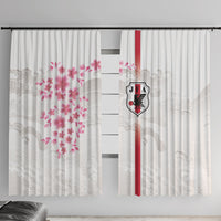 Japan National Football Window Curtain Cherry Blossom Sakura Wave Traditional Graphic Art