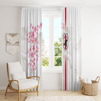 Japan National Football Window Curtain Cherry Blossom Sakura Wave Traditional Graphic Art