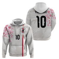 Custom Japan National Football Zip Hoodie Cherry Blossom Sakura Wave Traditional Graphic Art