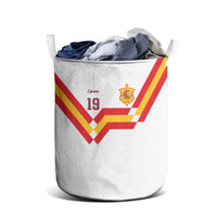 Custom Spain National Football Laundry Basket Geometric Flag Stripe Pattern Retro Graphic Concept