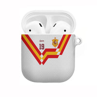 Custom Spain National Football AirPods Case Geometric Flag Stripe Pattern Retro Graphic Concept