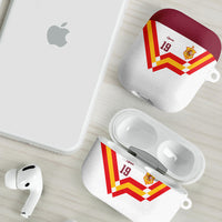 Custom Spain National Football AirPods Case Geometric Flag Stripe Pattern Retro Graphic Concept
