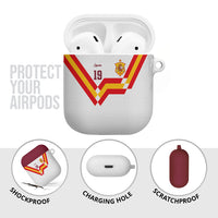 Custom Spain National Football AirPods Case Geometric Flag Stripe Pattern Retro Graphic Concept