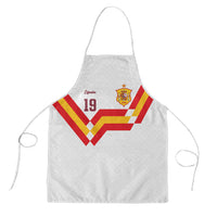 Custom Spain National Football Apron Geometric Flag Stripe Pattern Retro Graphic Concept