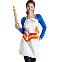 Custom Spain National Football Apron Geometric Flag Stripe Pattern Retro Graphic Concept