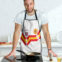 Custom Spain National Football Apron Geometric Flag Stripe Pattern Retro Graphic Concept