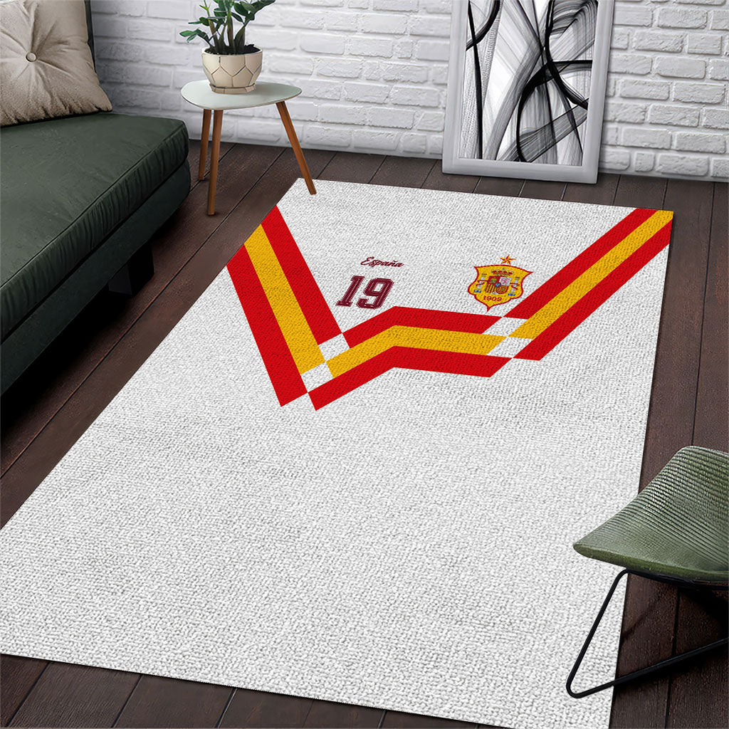 Custom Spain National Football Area Rug Geometric Flag Stripe Pattern Retro Graphic Concept
