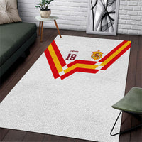 Custom Spain National Football Area Rug Geometric Flag Stripe Pattern Retro Graphic Concept