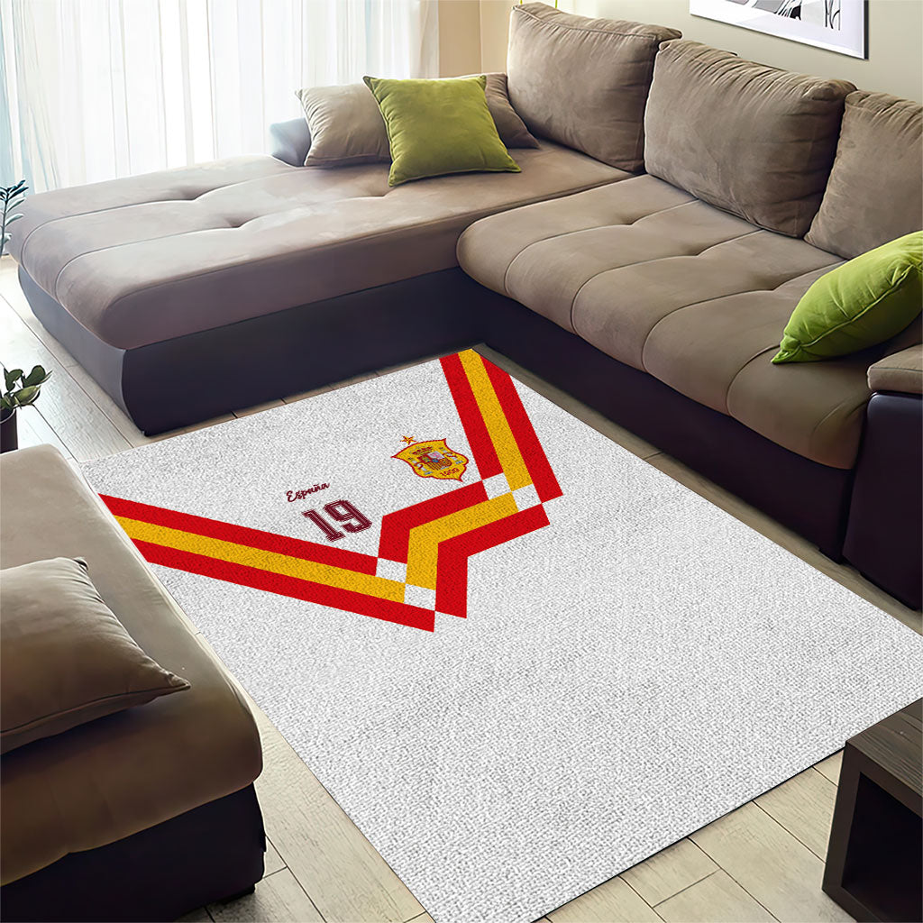 Custom Spain National Football Area Rug Geometric Flag Stripe Pattern Retro Graphic Concept