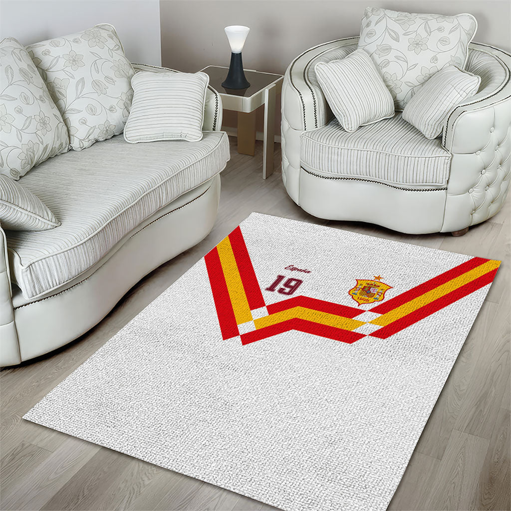 Custom Spain National Football Area Rug Geometric Flag Stripe Pattern Retro Graphic Concept