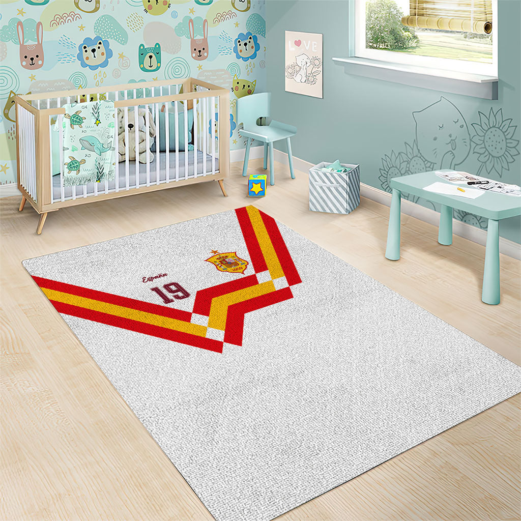 Custom Spain National Football Area Rug Geometric Flag Stripe Pattern Retro Graphic Concept
