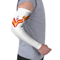 Custom Spain National Football Arm Sleeves Geometric Flag Stripe Pattern Retro Graphic Concept
