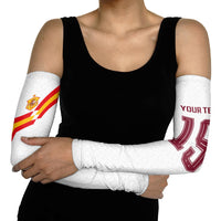 Custom Spain National Football Arm Sleeves Geometric Flag Stripe Pattern Retro Graphic Concept