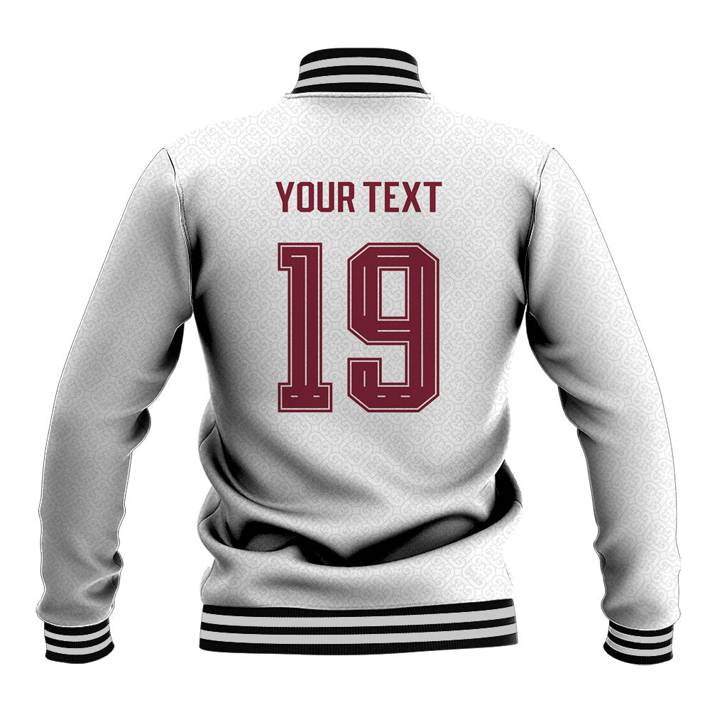 Custom Spain National Football Baseball Jacket Geometric Flag Stripe Pattern Retro Graphic Concept