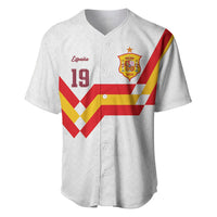 Custom Spain National Football Baseball Jersey Geometric Flag Stripe Pattern Retro Graphic Concept